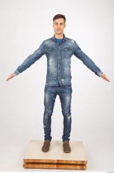 Whole Body Man Animation references Casual Jeans Slim Studio photo references